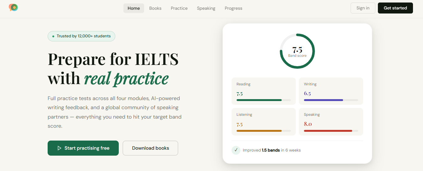 IELTS Mock Landing Page
