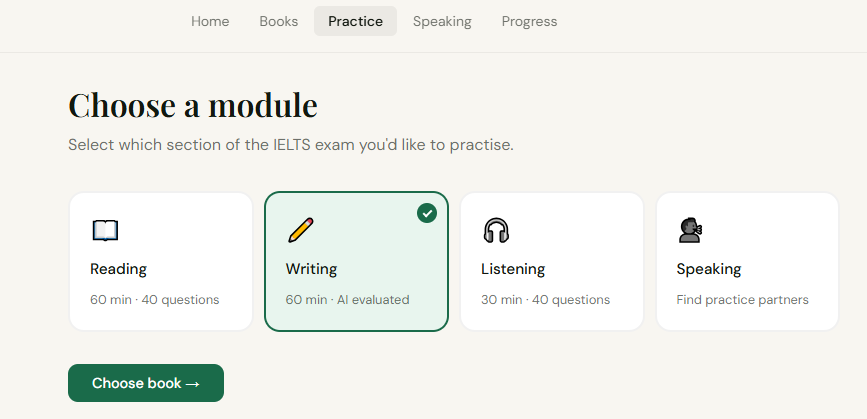 IELTS Mock Module Selection