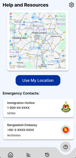 Kerja-Kad Emergency Map and Resources