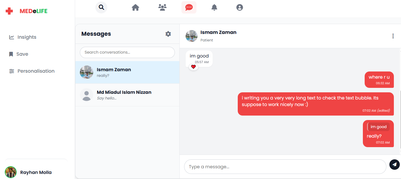 MEDeLIFE Direct Messaging