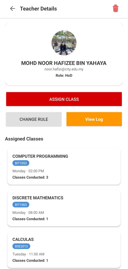 Teacher Details