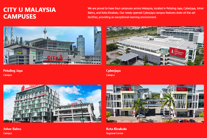 City U Malaysia Campuses Interface